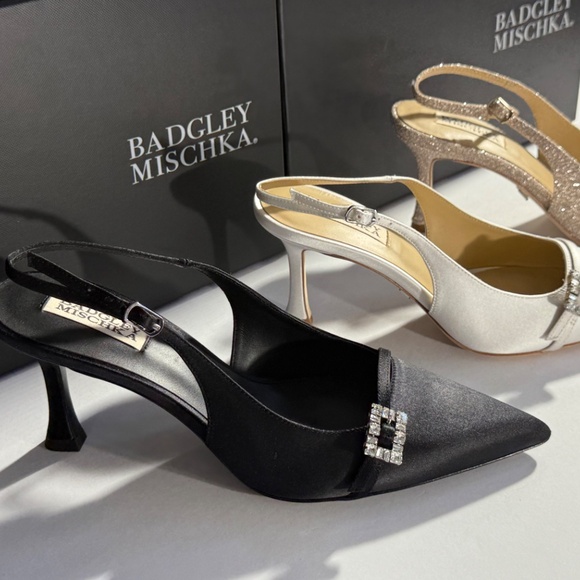 Badgley Mischka Women's Annmarie Jeweled Slingback Stiletto Pumps new VARIETY - Picture 6 of 15